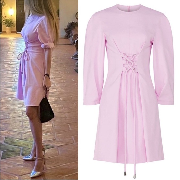 Tibi Chalky Drape Corset Mini Dress Size 6 Ballerina Pink